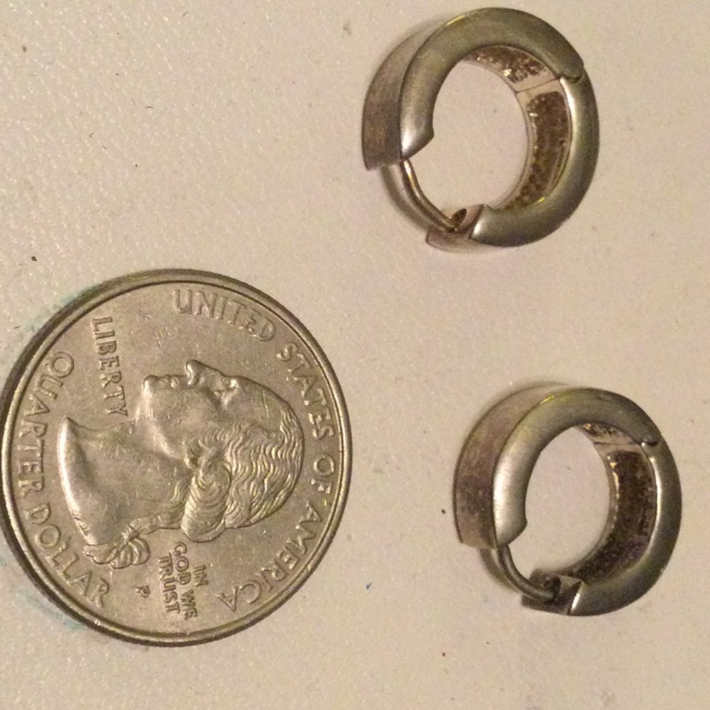 Sterling Huggie Earrings (C435) - Picture 3 of 6